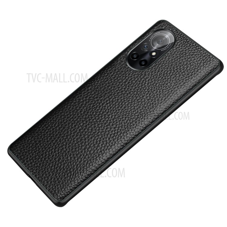 Étui De Téléphone TPU Enduit De Texture Luchi En Cuir Véritable Pour L'honneur V40 5G - Noir-1