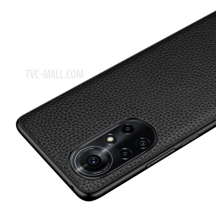 Étui De Téléphone TPU Enduit De Texture Luchi En Cuir Véritable Pour L'honneur V40 5G - Noir-4