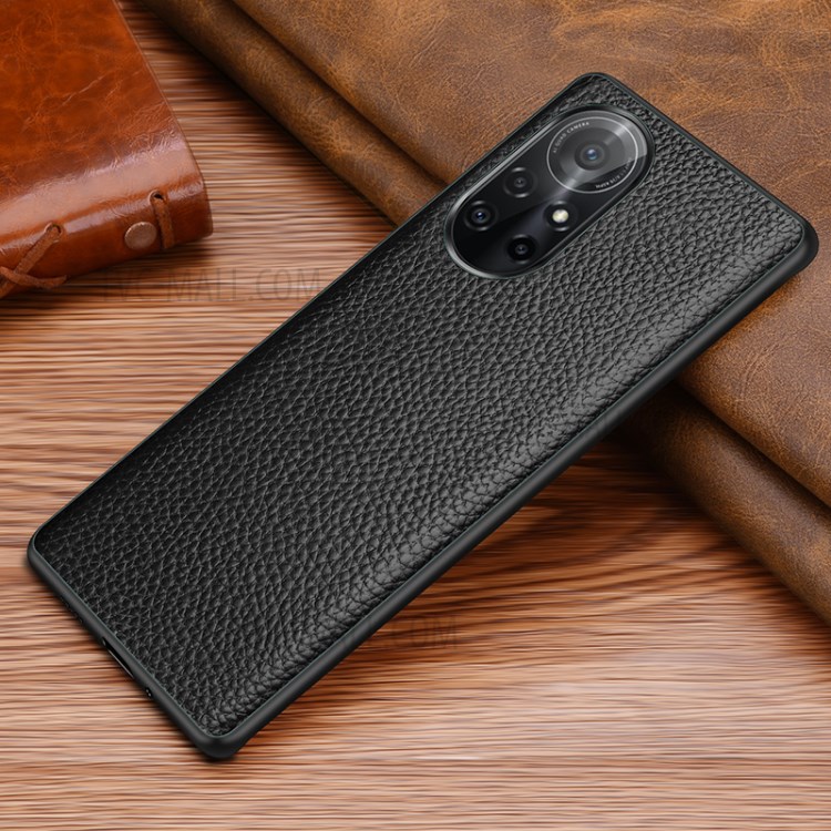 Étui De Téléphone TPU Enduit De Texture Luchi En Cuir Véritable Pour L'honneur V40 5G - Noir-6