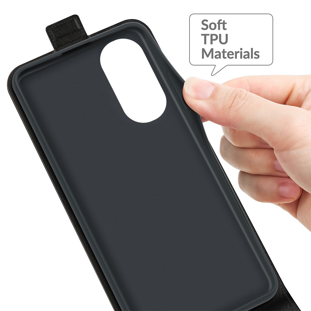 Card Holder Crazy Horse Vertical Flip Leather Protective Case for Huawei P50 Pro - Black-5