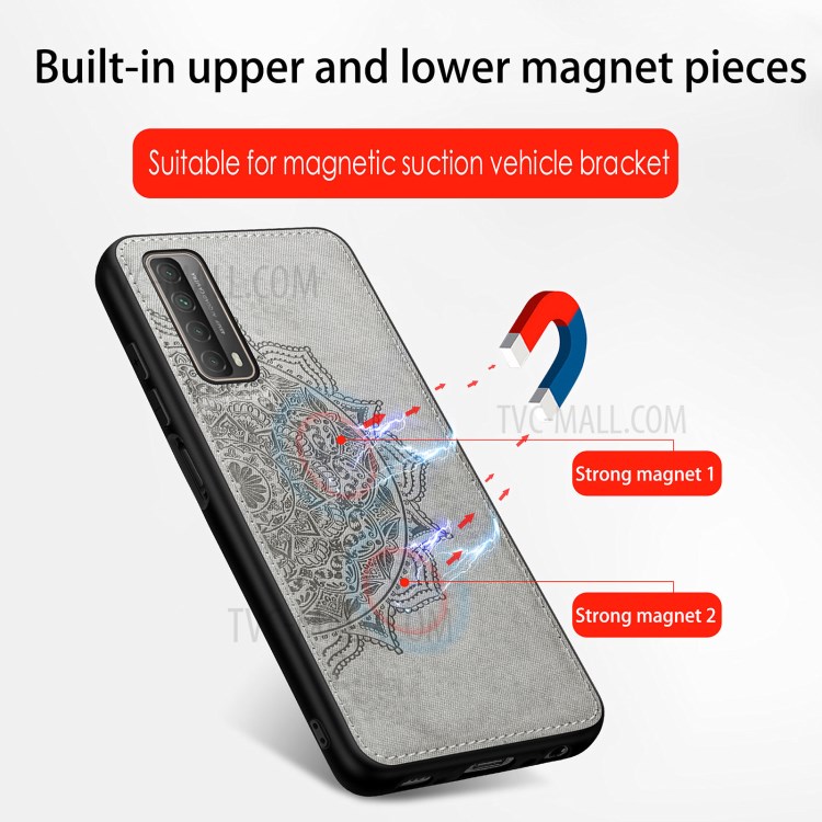Boîte De Téléphonie PC + TPU Revêtue En Cuir De Fleur Mandala Mandala Pour Huawei P Smart 2021 / Huawei Y7a - Noir-10