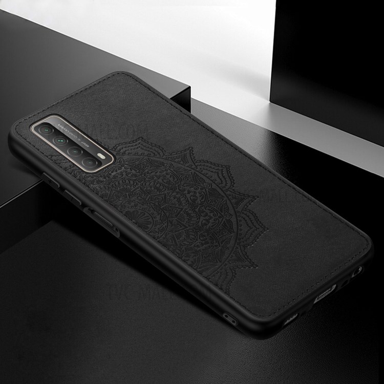Boîte De Téléphonie PC + TPU Revêtue En Cuir De Fleur Mandala Mandala Pour Huawei P Smart 2021 / Huawei Y7a - Noir-3