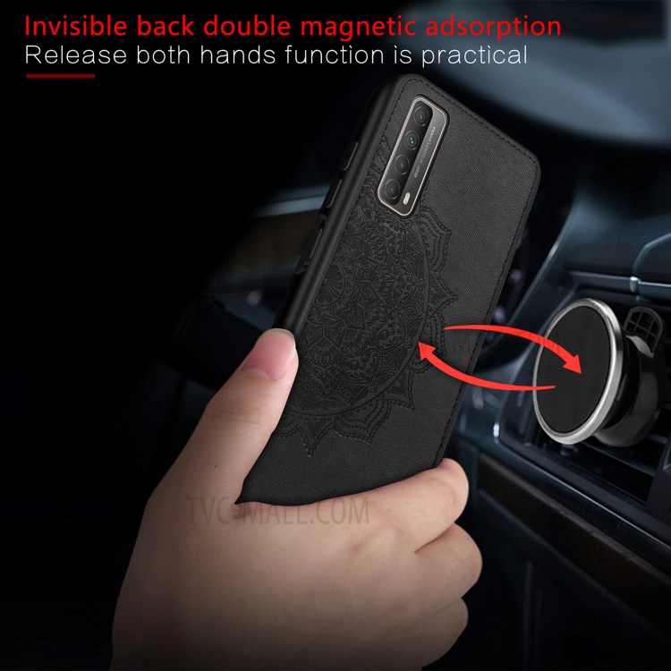 Boîte De Téléphonie PC + TPU Revêtue En Cuir De Fleur Mandala Mandala Pour Huawei P Smart 2021 / Huawei Y7a - Noir-4