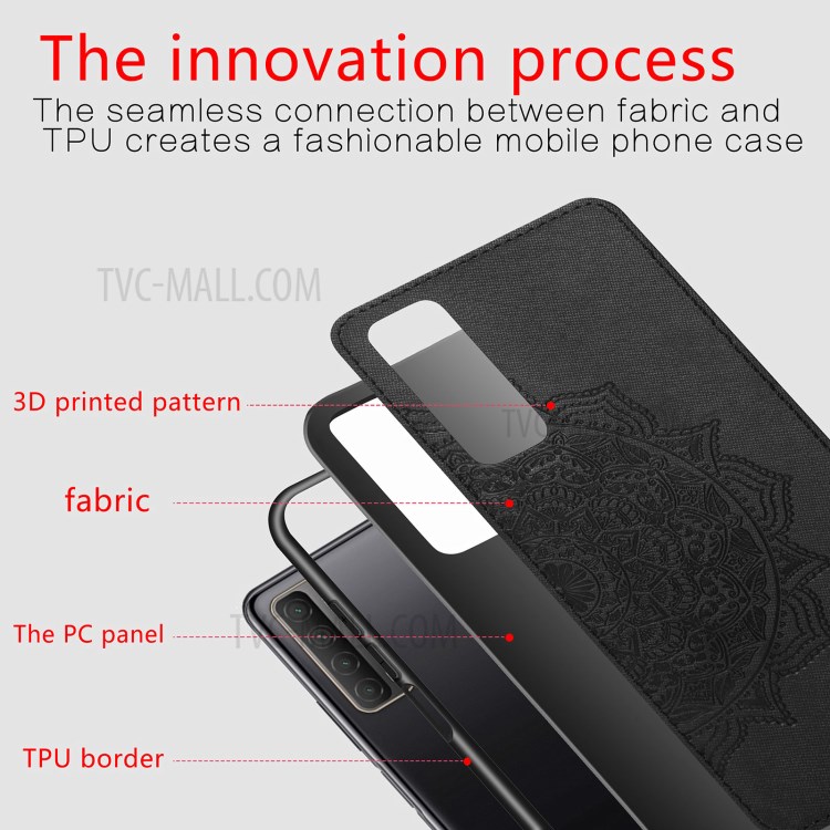 Boîte De Téléphonie PC + TPU Revêtue En Cuir De Fleur Mandala Mandala Pour Huawei P Smart 2021 / Huawei Y7a - Noir-5