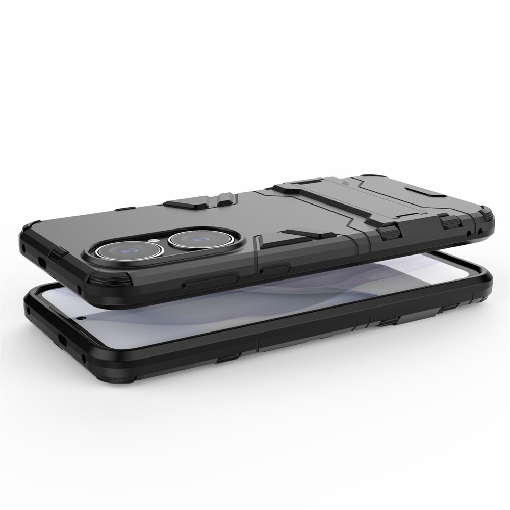 Custodia Per Protezione Telefonica Ibrida da 2 in 1 Protezione Per Protezione Completa Con il Design Del Cavalletto Per Huawei P50 - Nero