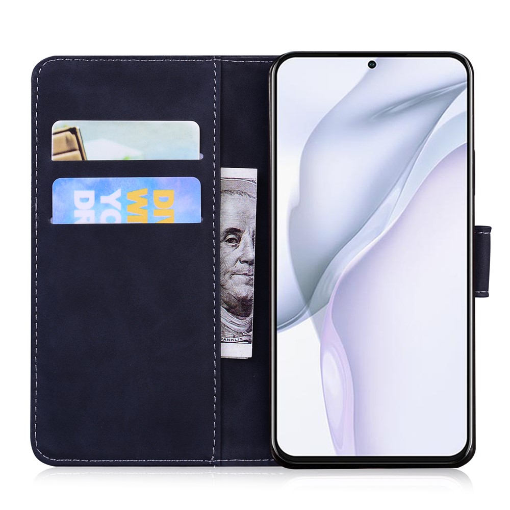 Tiger Pattern Imprinting Leather Cover for Huawei P50 Pro Wallet Stand Case - Black-6