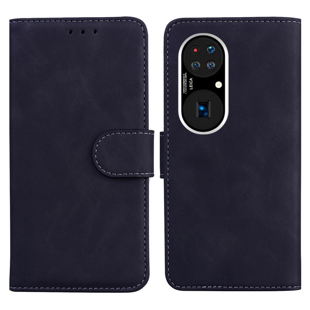 Wallet Stand Design Full Protection Folio Flip Leather Phone Case for Huawei P50 Pro - Black-1