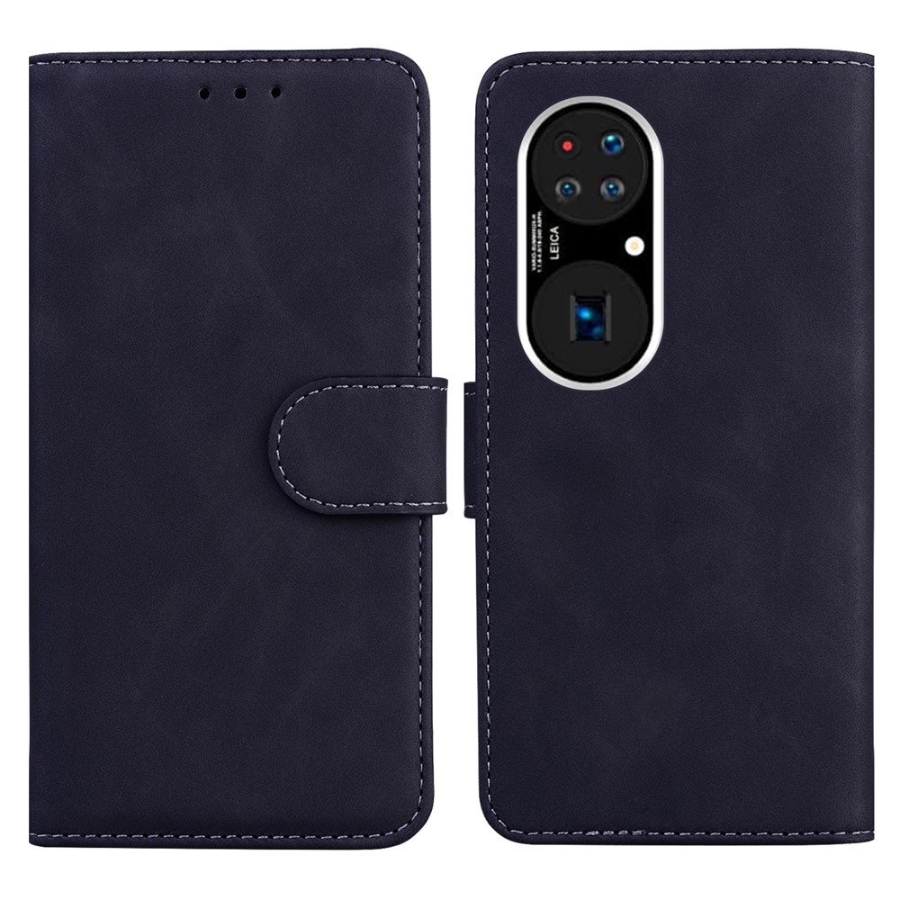 Full Protection Flip Leather Phone Case with Wallet Stand for Huawei P50 - Black-1