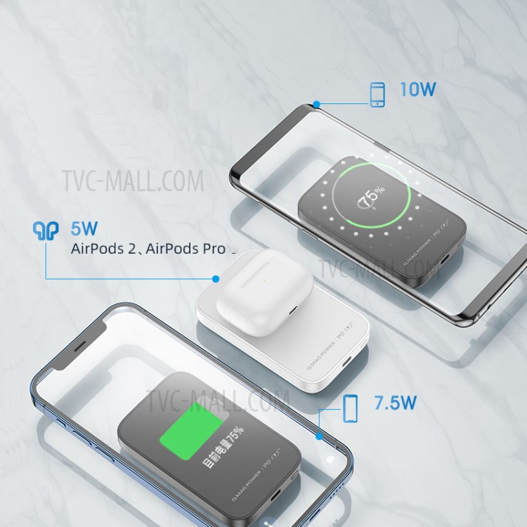 MOMAX IP97 Q.MAG Power 5000mAh Magnetic Wireless Power Bank Mobile Phone Charger for iPhone Samsung - Dark Grey-6