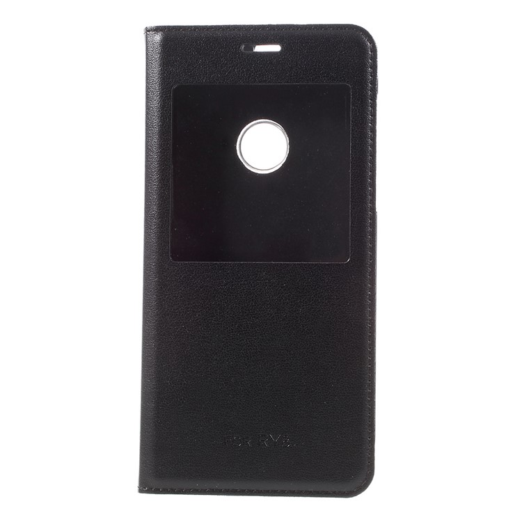 Flip Leather Case with View Window for Huawei Honor 8 - Black-2