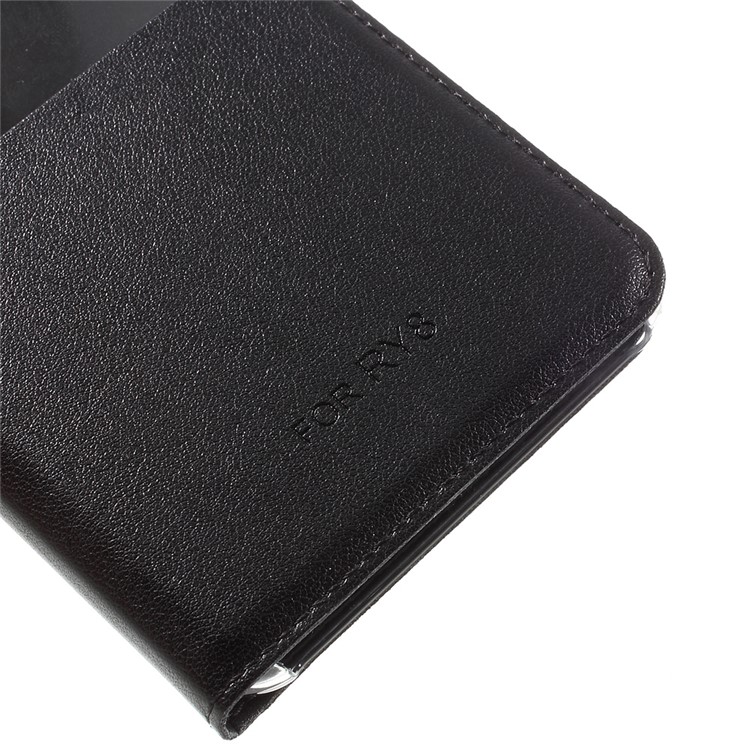 Flip Leather Case with View Window for Huawei Honor 8 - Black-3