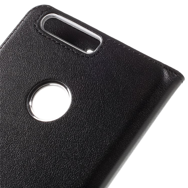 Flip Leather Case with View Window for Huawei Honor 8 - Black-4