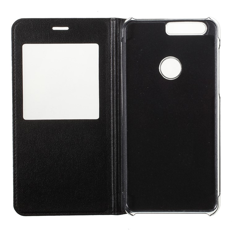 Flip Leather Case with View Window for Huawei Honor 8 - Black-6
