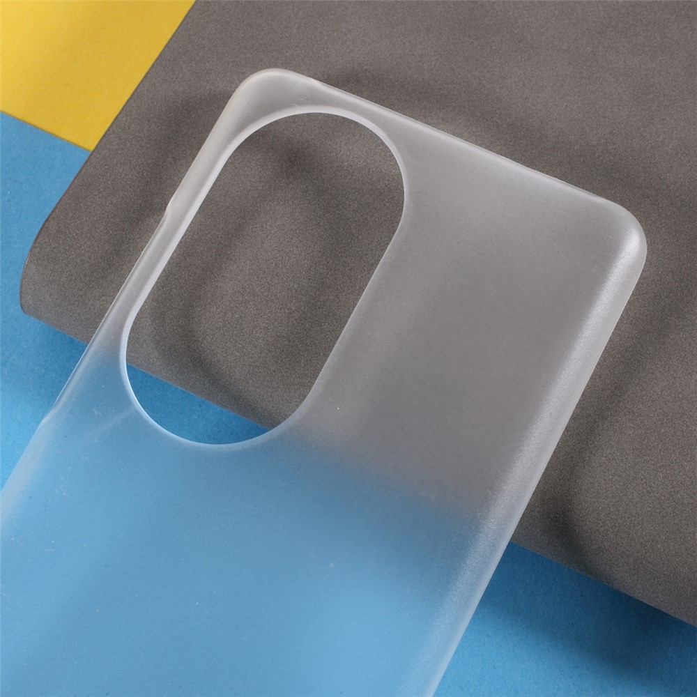 Rubberized Coating Skin PC Hard Shell Case for Huawei P50 Pro Mobile Phone Cover - Transparent-3