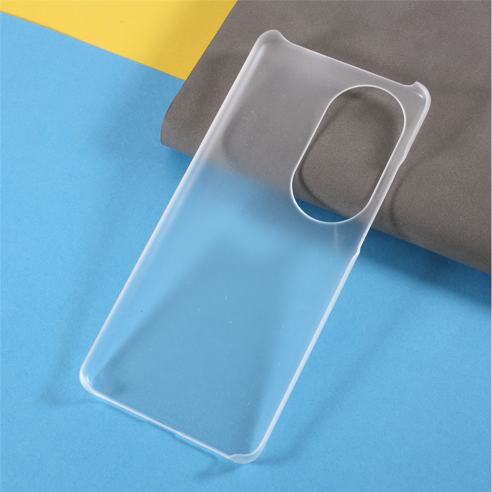 Rubberized Coating Skin PC Hard Shell Case for Huawei P50 Pro Mobile Phone Cover - Transparent-5