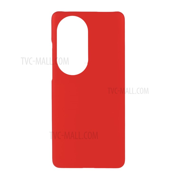 Rubberized Coating Skin PC Hard Shell Case for Huawei P50 Pro Mobile Phone Cover - Red-1