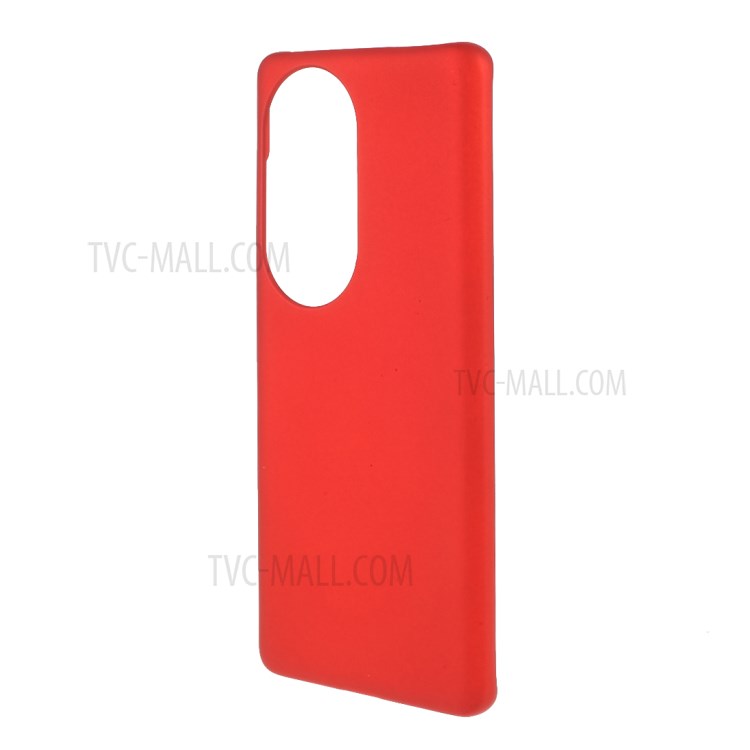 Rubberized Coating Skin PC Hard Shell Case for Huawei P50 Pro Mobile Phone Cover - Red-2
