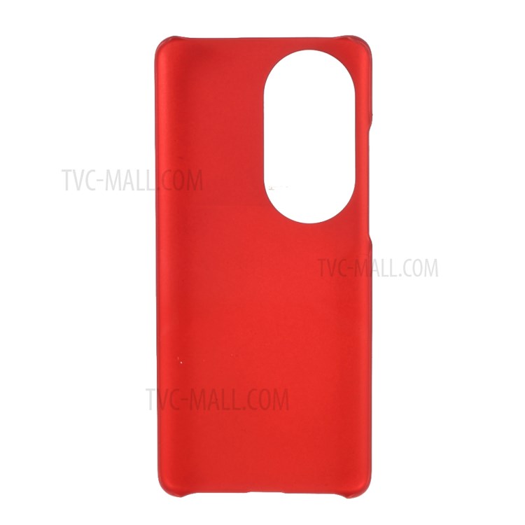 Rubberized Coating Skin PC Hard Shell Case for Huawei P50 Pro Mobile Phone Cover - Red-3