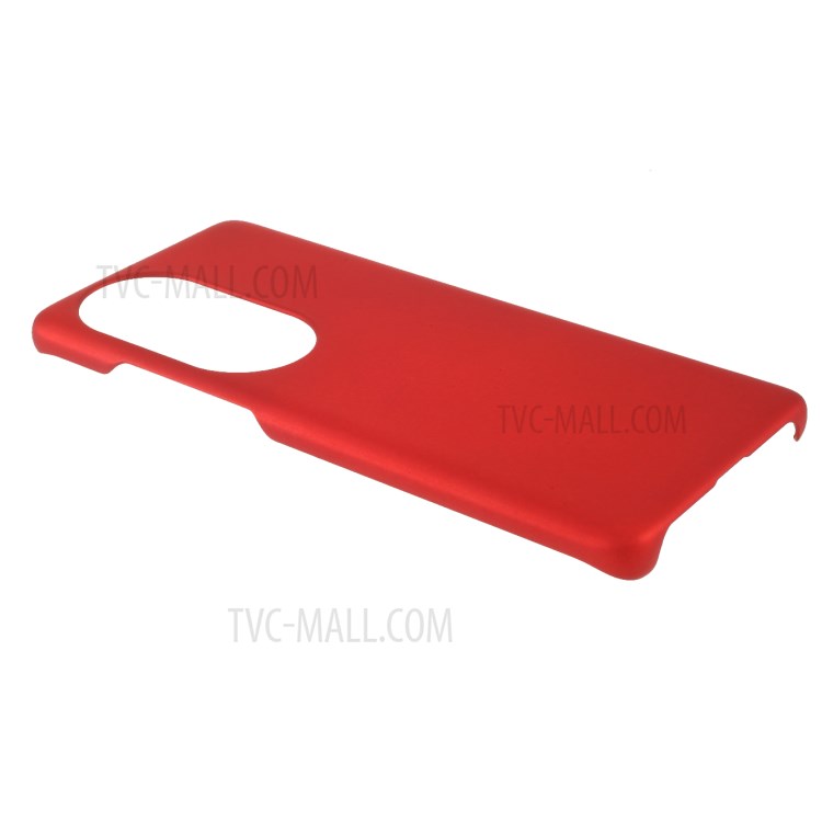 Rubberized Coating Skin PC Hard Shell Case for Huawei P50 Pro Mobile Phone Cover - Red-4