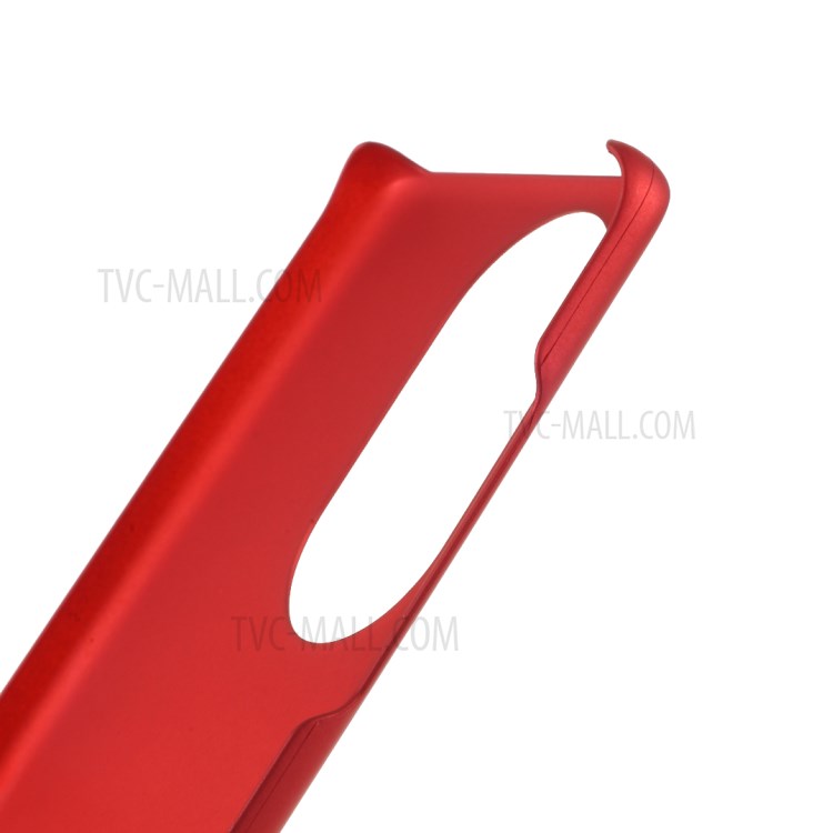 Rubberized Coating Skin PC Hard Shell Case for Huawei P50 Pro Mobile Phone Cover - Red-6