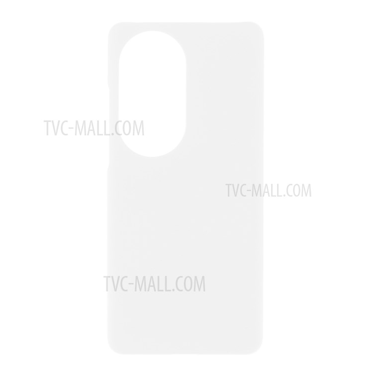 Rubberized Coating Skin PC Hard Shell Case for Huawei P50 Pro Mobile Phone Cover - White-1