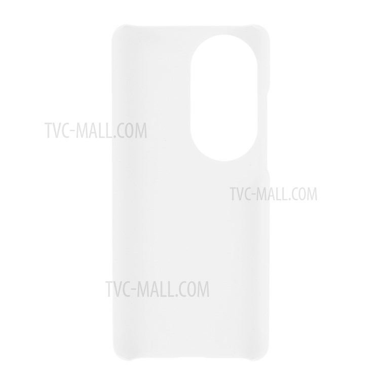 Rubberized Coating Skin PC Hard Shell Case for Huawei P50 Pro Mobile Phone Cover - White-3