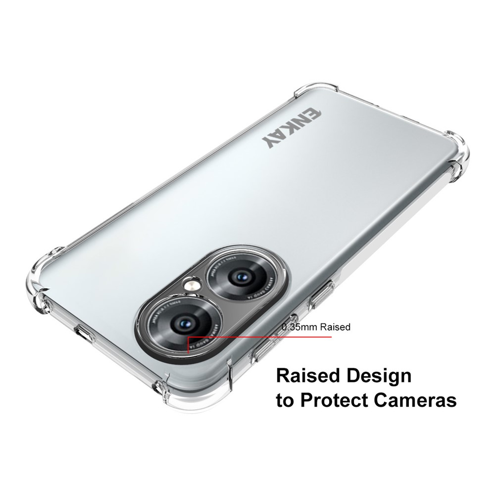 ENKAY ENK-PC110 4 Corners Thicken Airbag Flexible Anti-slip Strip Design Transparent TPU Cover Case for Huawei P50-3
