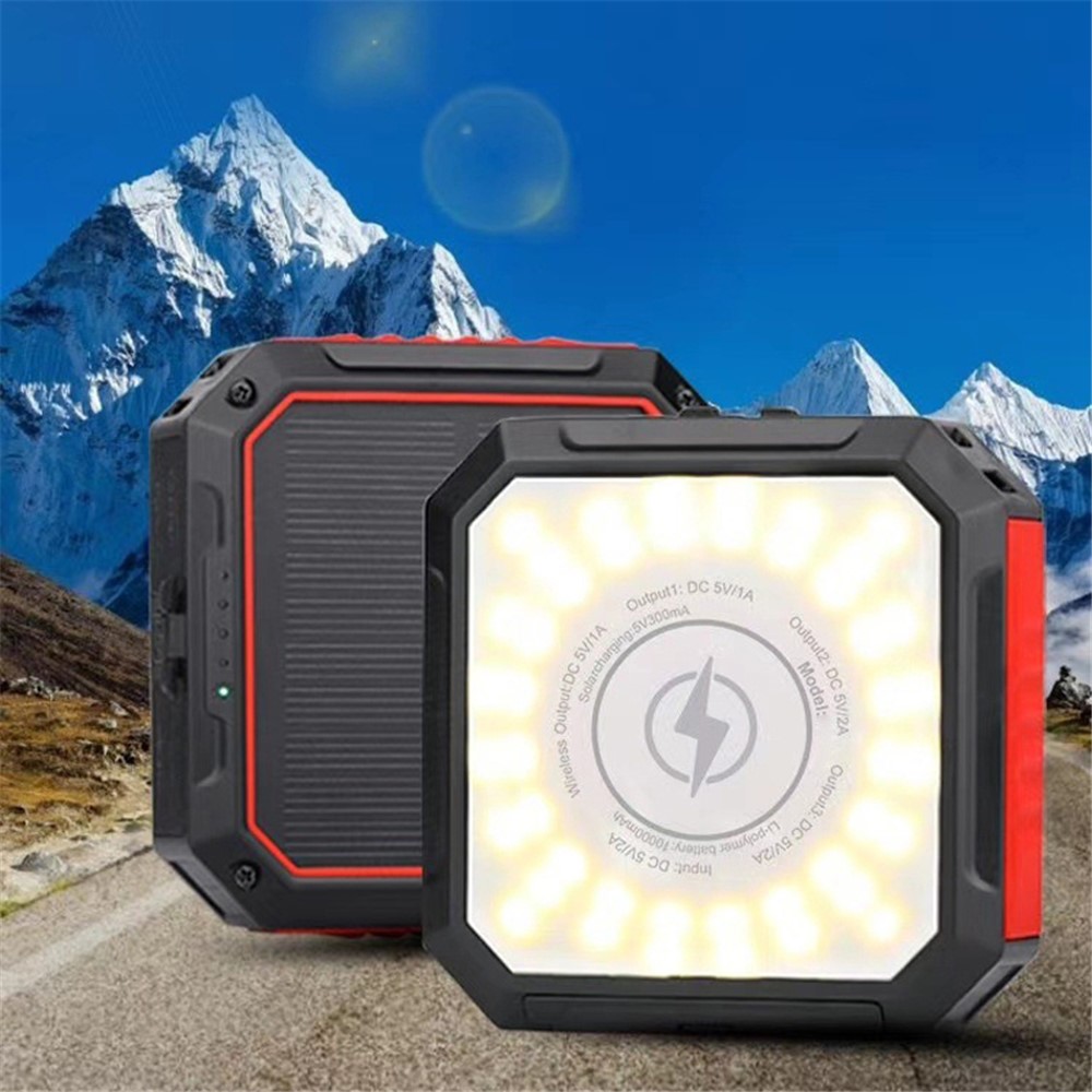 10000mAh Tragbare Solar Power Bank Telefon Ladegerät Externe Batterieleistung Mit LED -licht-7