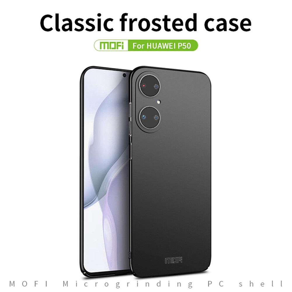 MOFI Shield Slim Frosted Hard PC Shell Case for Huawei P50 - Black-2