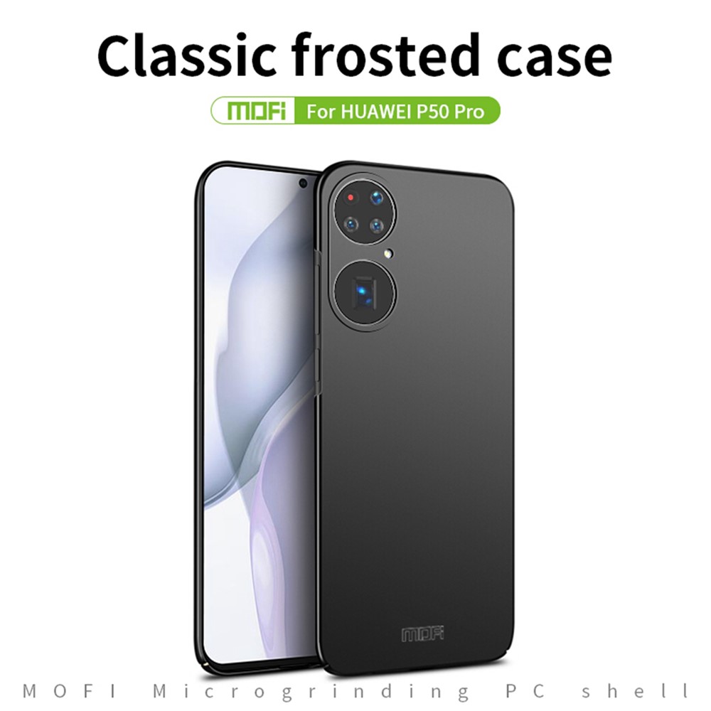 MOFI Shield Slim Frosted Hard Plastic Shell for Huawei P50 Pro - Black-2