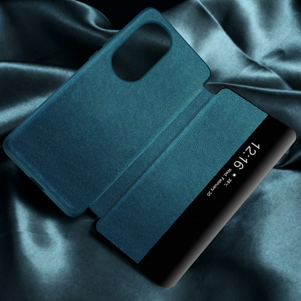 Auto Wake & Sleep Leather Case Drop-Resistant Flip Cover for Huawei P50 Pro - Green-11