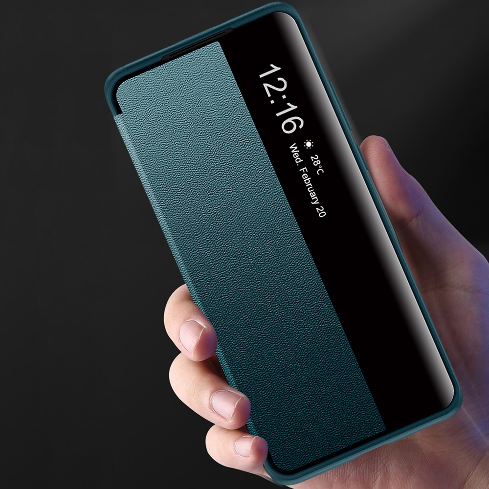 Auto Wake & Sleep Leather Case Drop-Resistant Flip Cover for Huawei P50 Pro - Green-5