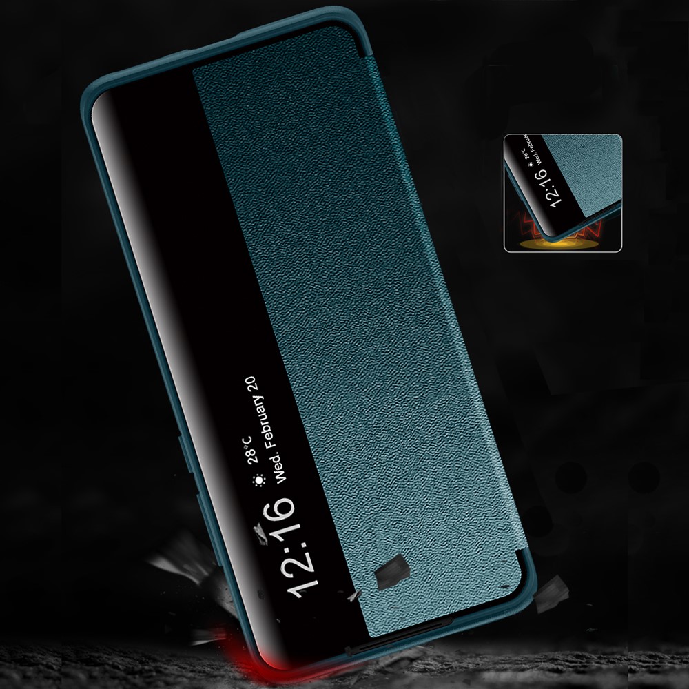 Auto Wake & Sleep Leather Case Drop-Resistant Flip Cover for Huawei P50 Pro - Green-6