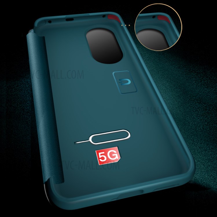 Auto Wake & Sleep Case Drop-Resistant Leather Flip Cover with View Window for Huawei P50 - Orange-7
