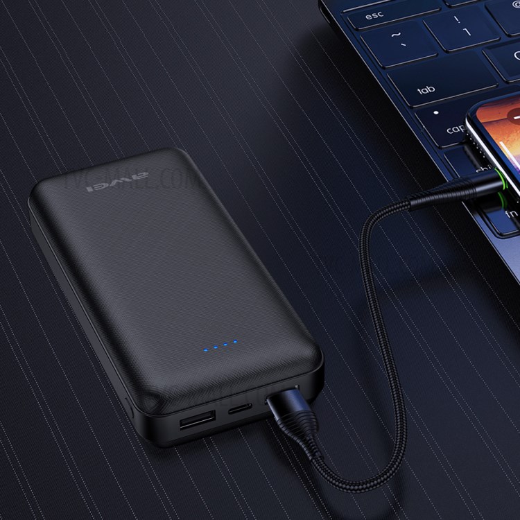 AWEI P47K 20000mAh Portable USB Type-C PD 22.5W Phone Fast Charging Power Bank - Black-4