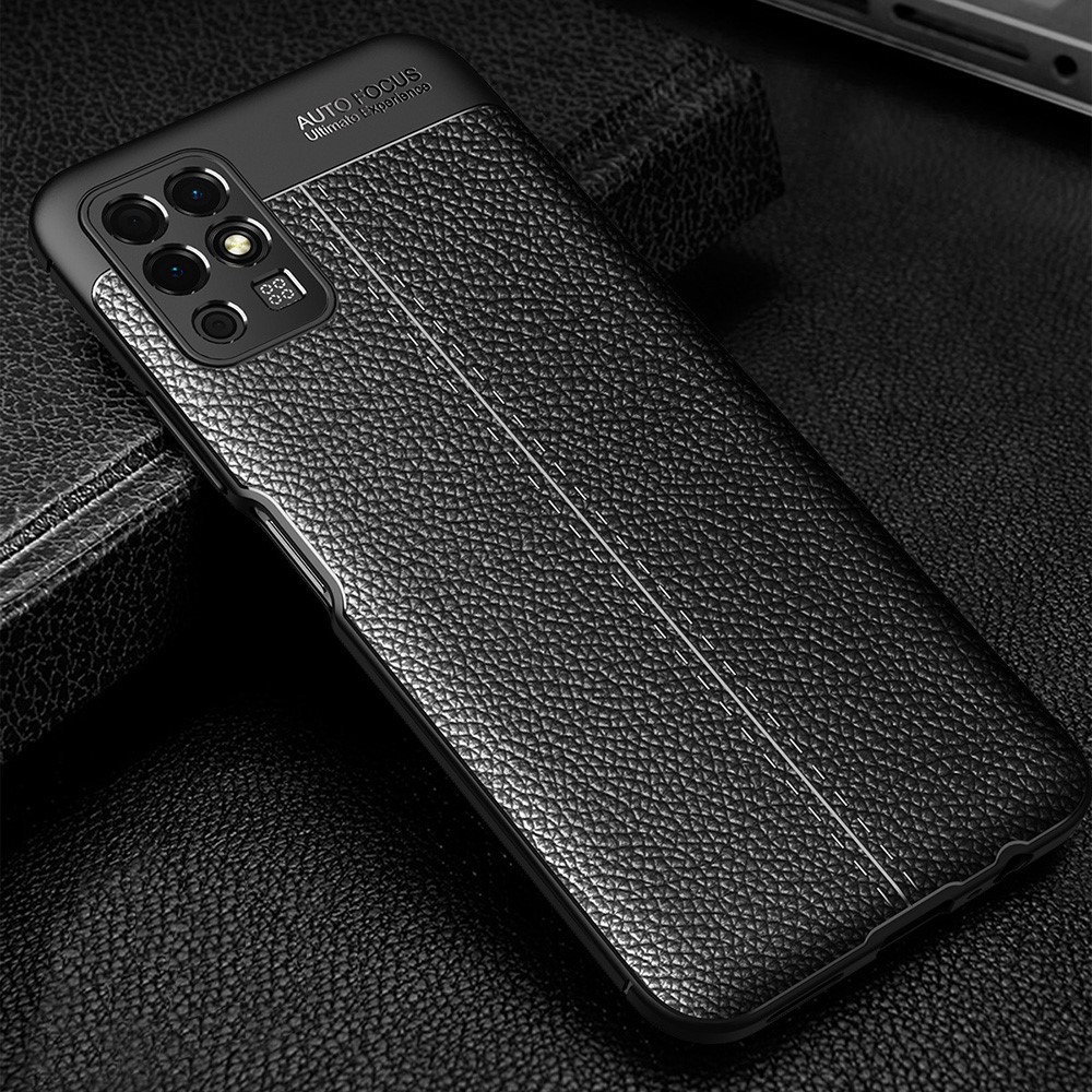 Litchi Texture Flexible TPU Cell Phone Back Case Cover for Honor Play 5T Youth - Black-10