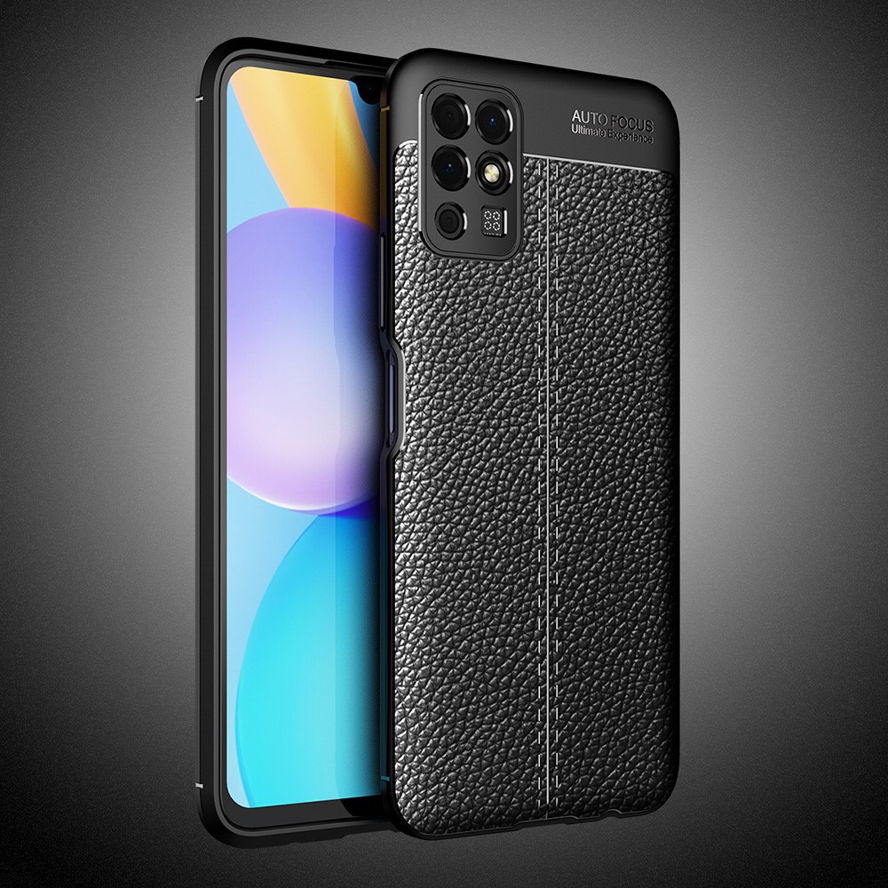 Litchi Texture Flexible TPU Cell Phone Back Case Cover for Honor Play 5T Youth - Black-11