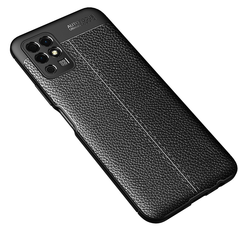Litchi Texture Flexible TPU Cell Phone Back Case Cover for Honor Play 5T Youth - Black-2