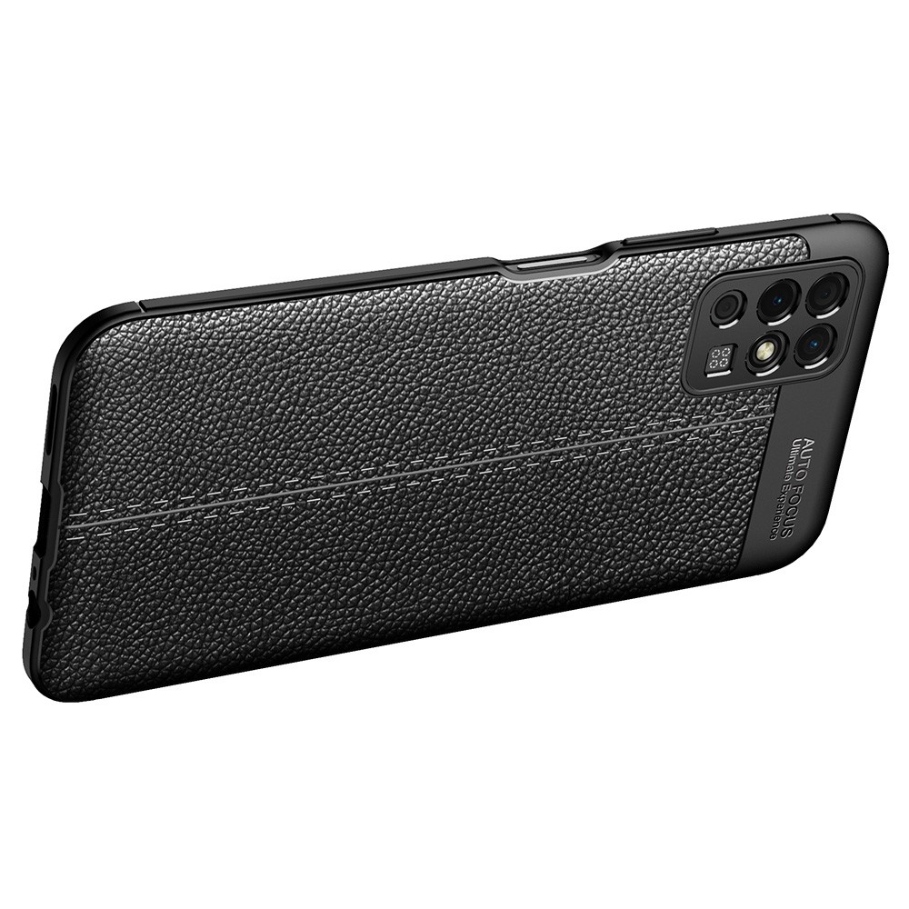 Litchi Texture Flexible TPU Cell Phone Back Case Cover for Honor Play 5T Youth - Black-5