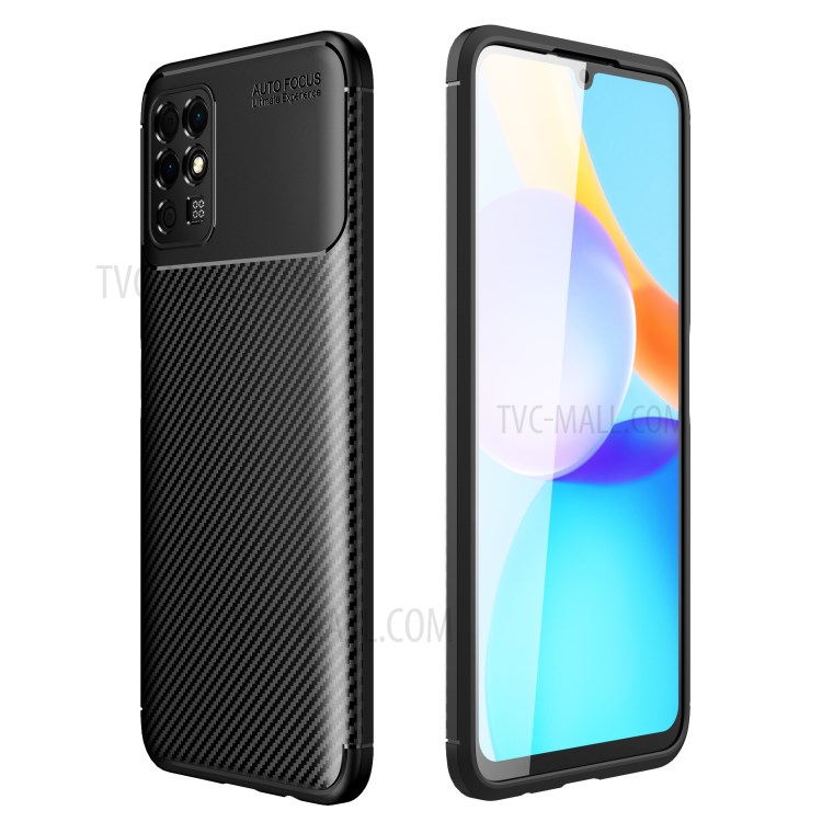 Carbon Fiber Texture Shockproof TPU Phone Protector Cover Case for Honor Play 5T Youth - Black-1