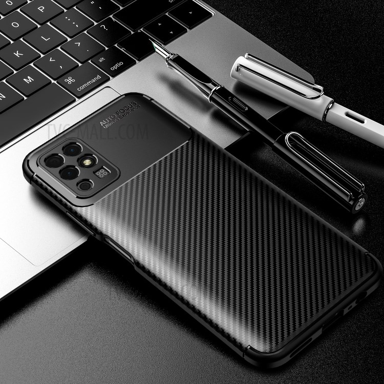 Carbon Fiber Texture Shockproof TPU Phone Protector Cover Case for Honor Play 5T Youth - Black-3