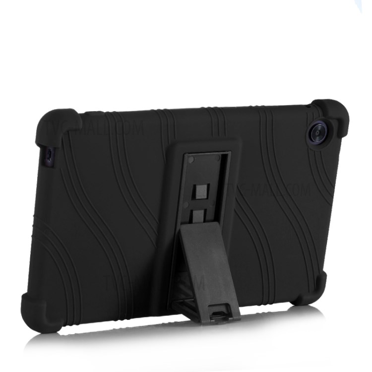 Silicone Tablet Shell Cover with Supporting Kickstand for Huawei MatePad T8 - Black-3