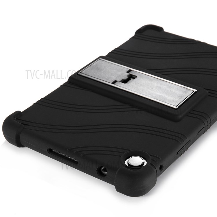Silicone Tablet Shell Cover with Supporting Kickstand for Huawei MatePad T8 - Black-5