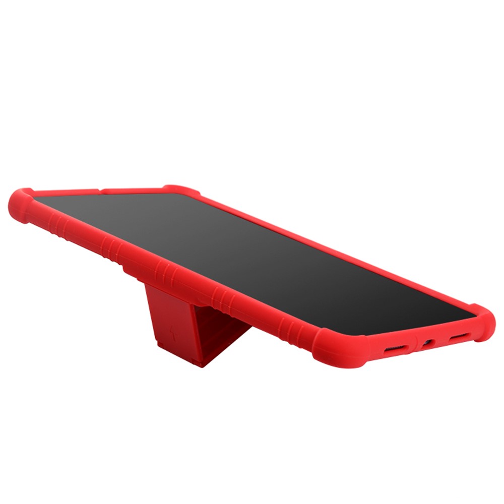 Flexible Silicone Tablet Shell Cover with Supporting Kickstand for Huawei MatePad 10.8 (2020) - Red-5