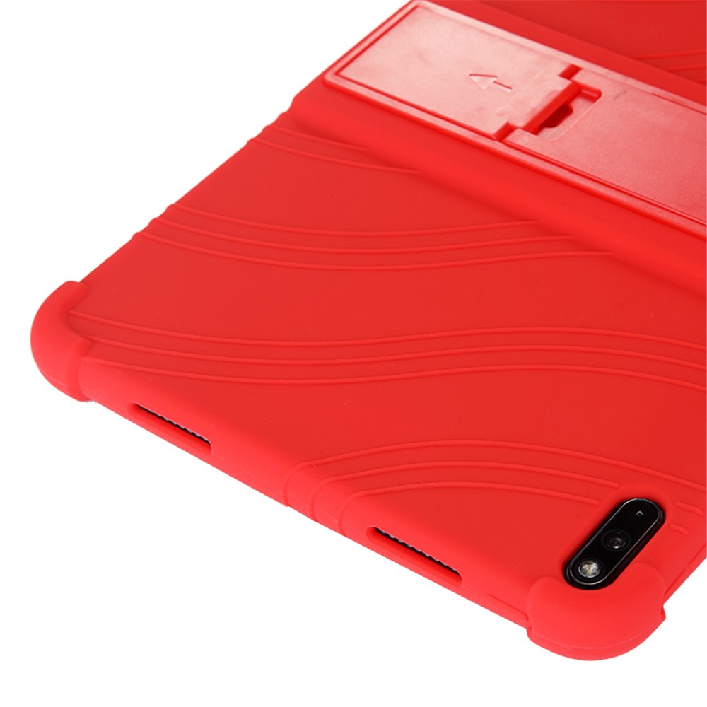 Flexible Silicone Tablet Shell Cover with Supporting Kickstand for Huawei MatePad Pro 10.8 (2019) - Red-10