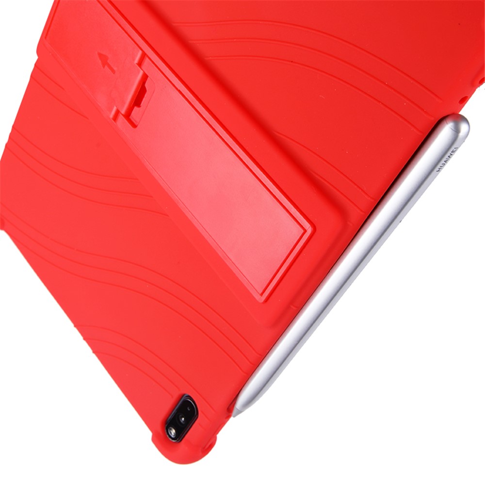 Flexible Silicone Tablet Shell Cover with Supporting Kickstand for Huawei MatePad Pro 10.8 (2019) - Red-9