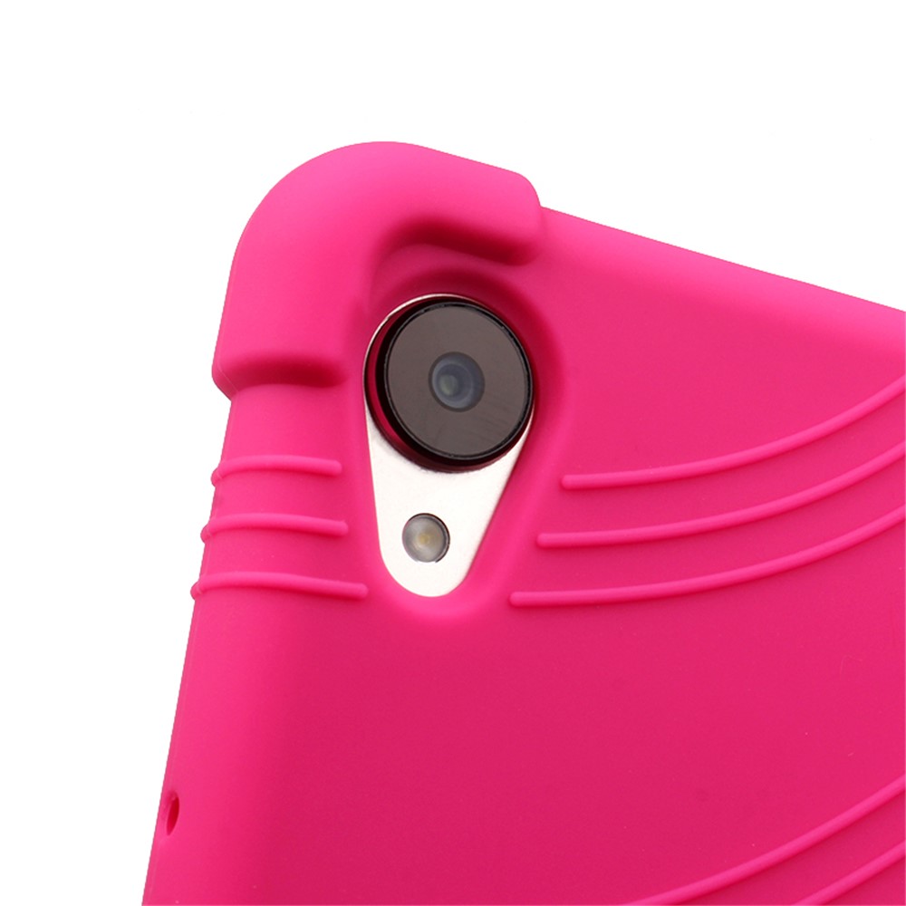 Tampa Flexível de Concha de Comprimido de Silicone Com Kickstand de Suporte Para Huawei Mediapad M6 8,4 Polegadas - Rosa-5