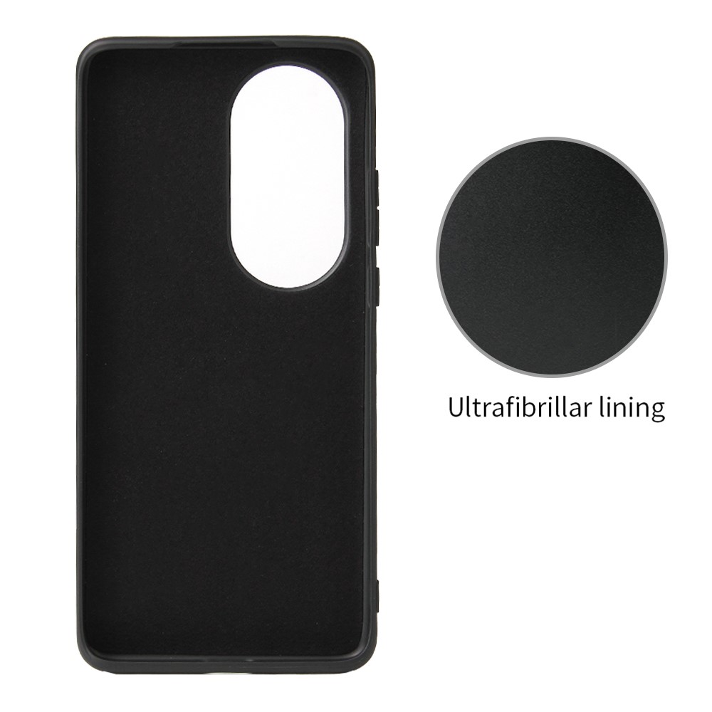 PU Leather Coated TPU Ring-Shape Kickstand Phone Cover Shell for Huawei P50 Pro - Carbon Fiber Texture-9