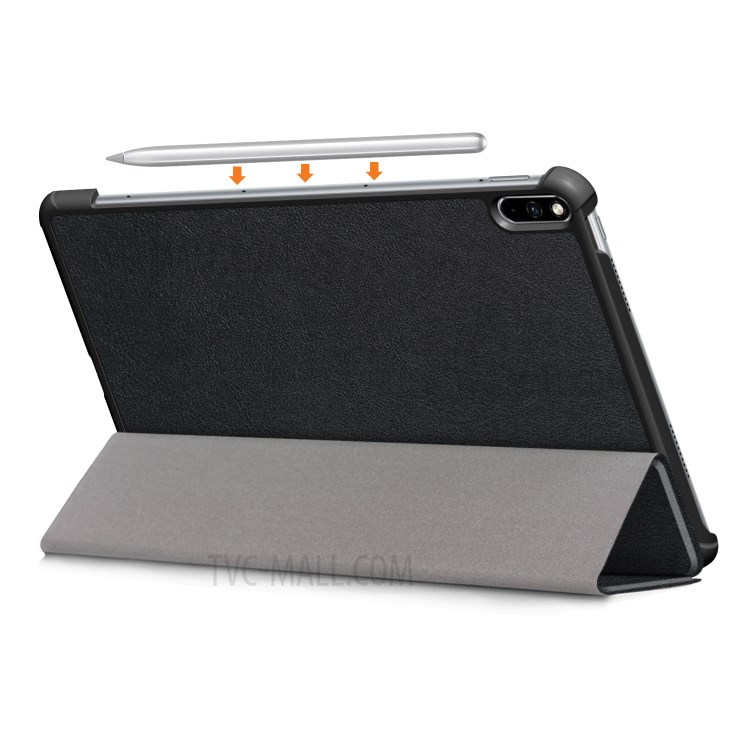 Tri-fold Flexible-Angle Stand Wake/Sleep Leather Smart Case for Huawei MatePad Pro 10.8 (2021) / (2019) - Black-6