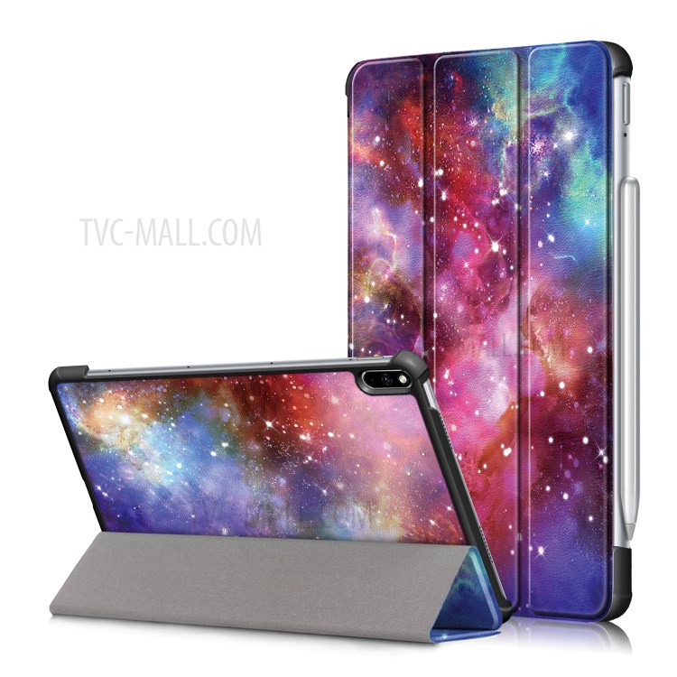 Tri-fold Stand Pattern Printing PU Leather Smart Tablet Cover Case for Huawei MatePad Pro 10.8 (2021) / (2019) - Nebula-1